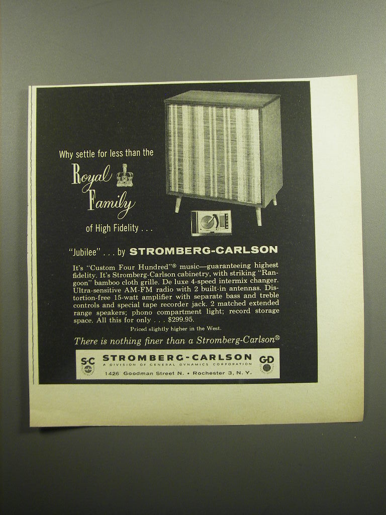 1957 Stromberg-Carlson Jubilee Phonograph Ad - Why settle for less