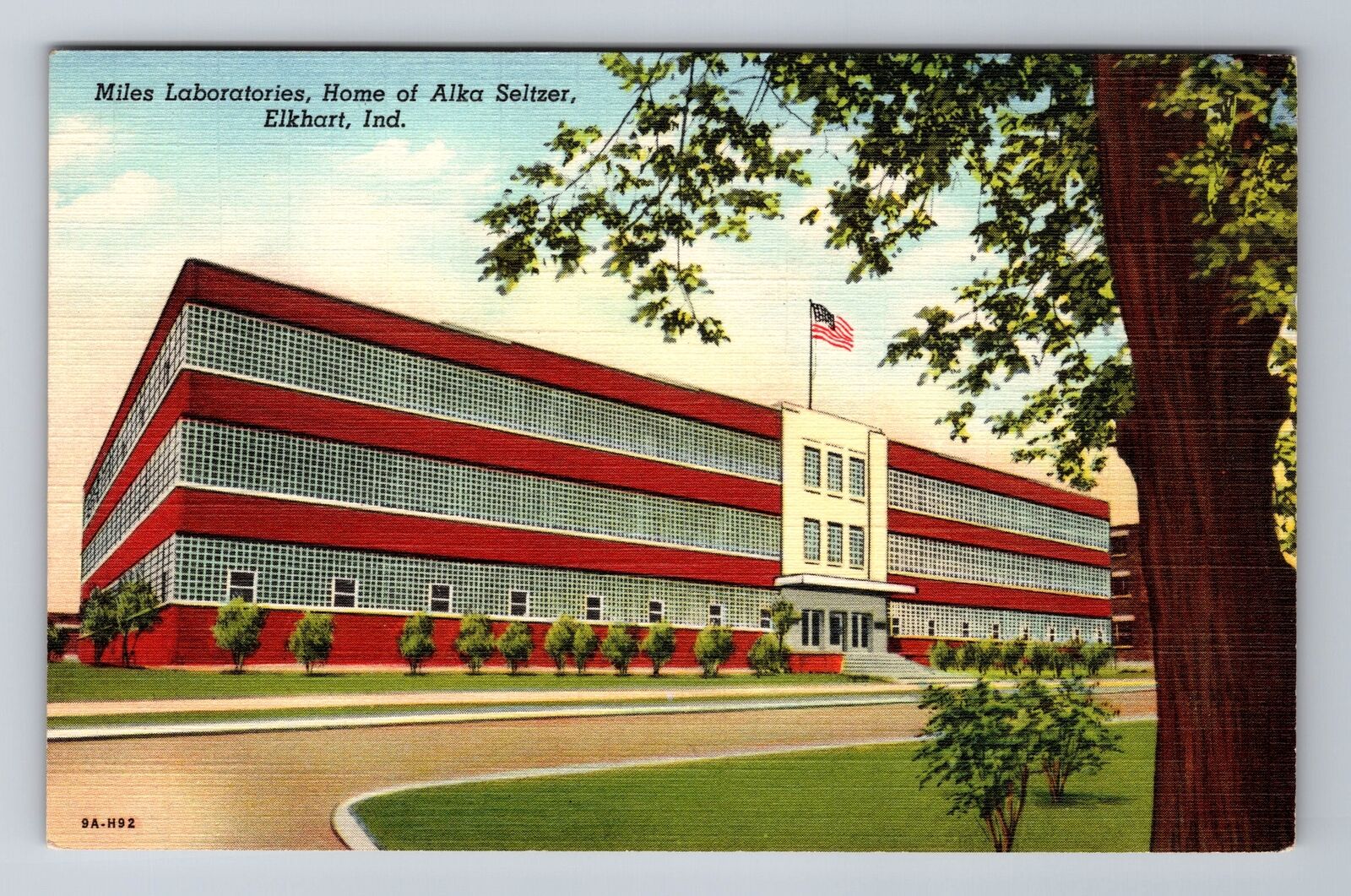 Elkhart IN-Indiana, Miles Laboratories Home Of Alka Selzer, Vintage Postcard