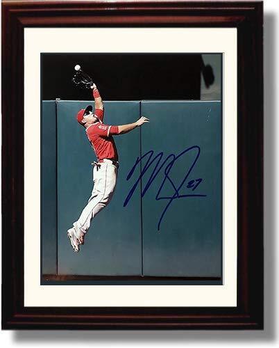 Unframed Mike Trout - Leaping Catch - Autograph Replica Print
