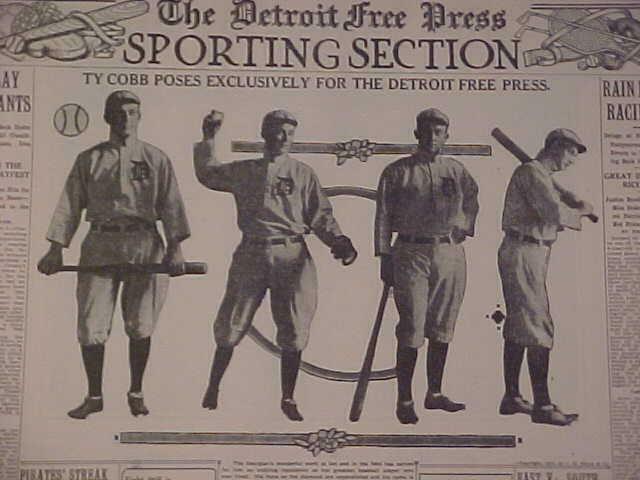 VINTAGE NEWSPAPER HEADLINE ~DETRIOT TIGERS BASEBALL TEAM  PLAYER  ~TY COBB~ 1911