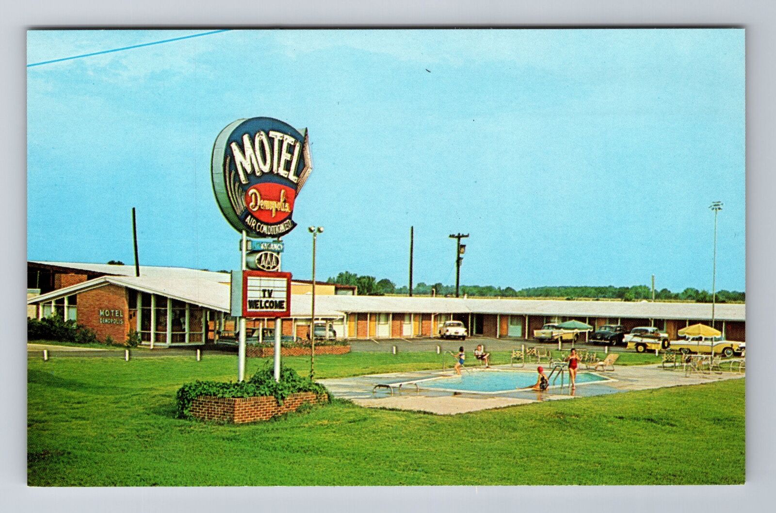 Demopolis AL-Alabama, Motel Demopolis, Advertising,  US 80 Vintage Postcard
