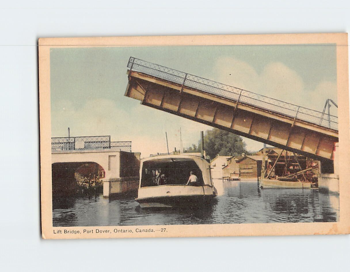 Postcard Lift Bridge Port Dover Ontario Canada