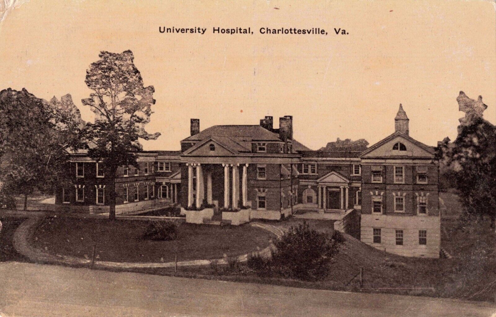 University Hospital Charlottesville Virginia VA c1910 Postcard