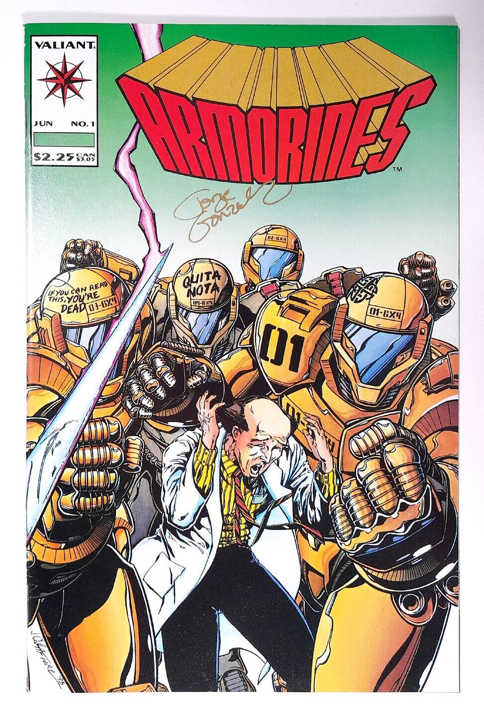 Armorines #1 w/COA (1994)  Valiant Comics   Signed by Jorge Gonzales