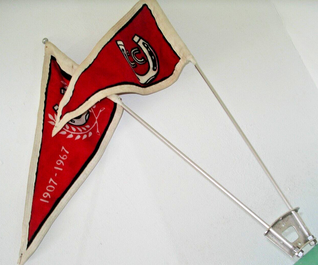 CARAVAN (AND CAMPING) CLUB VINTAGE PENNANTS 1907-1967 RARE. PAIR of FLAGS