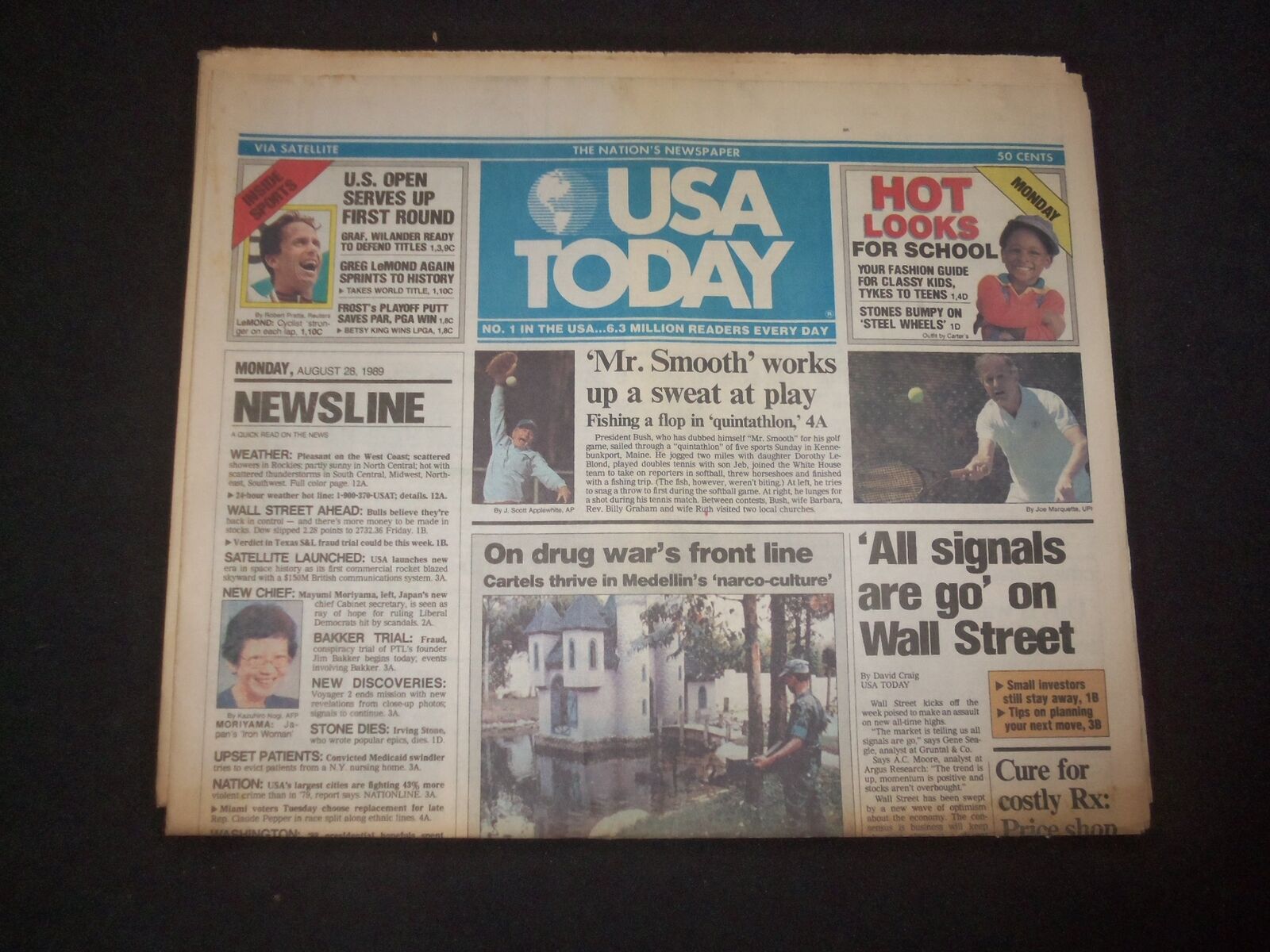 1989 AUGUST 28 USA TODAY NEWSPAPER - ALL SIGNALS ARE GO ON WALL STREET - NP 7770