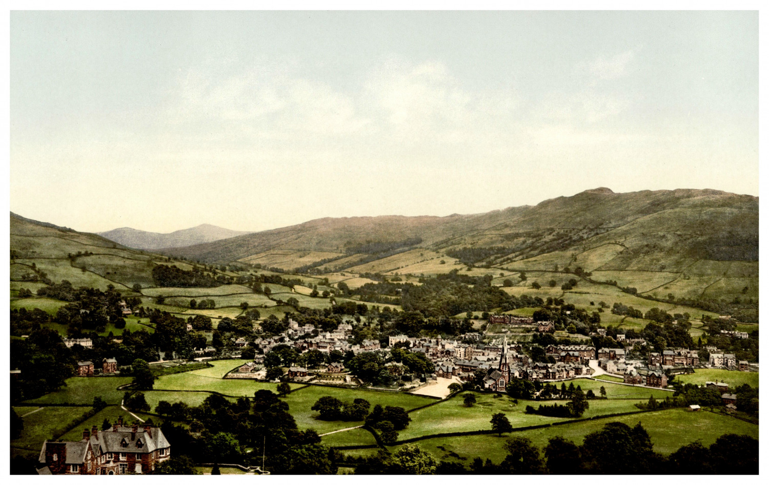 England. Lake District. Ambleside. Vintage Photochrome by P.Z, Photochrome Zuri