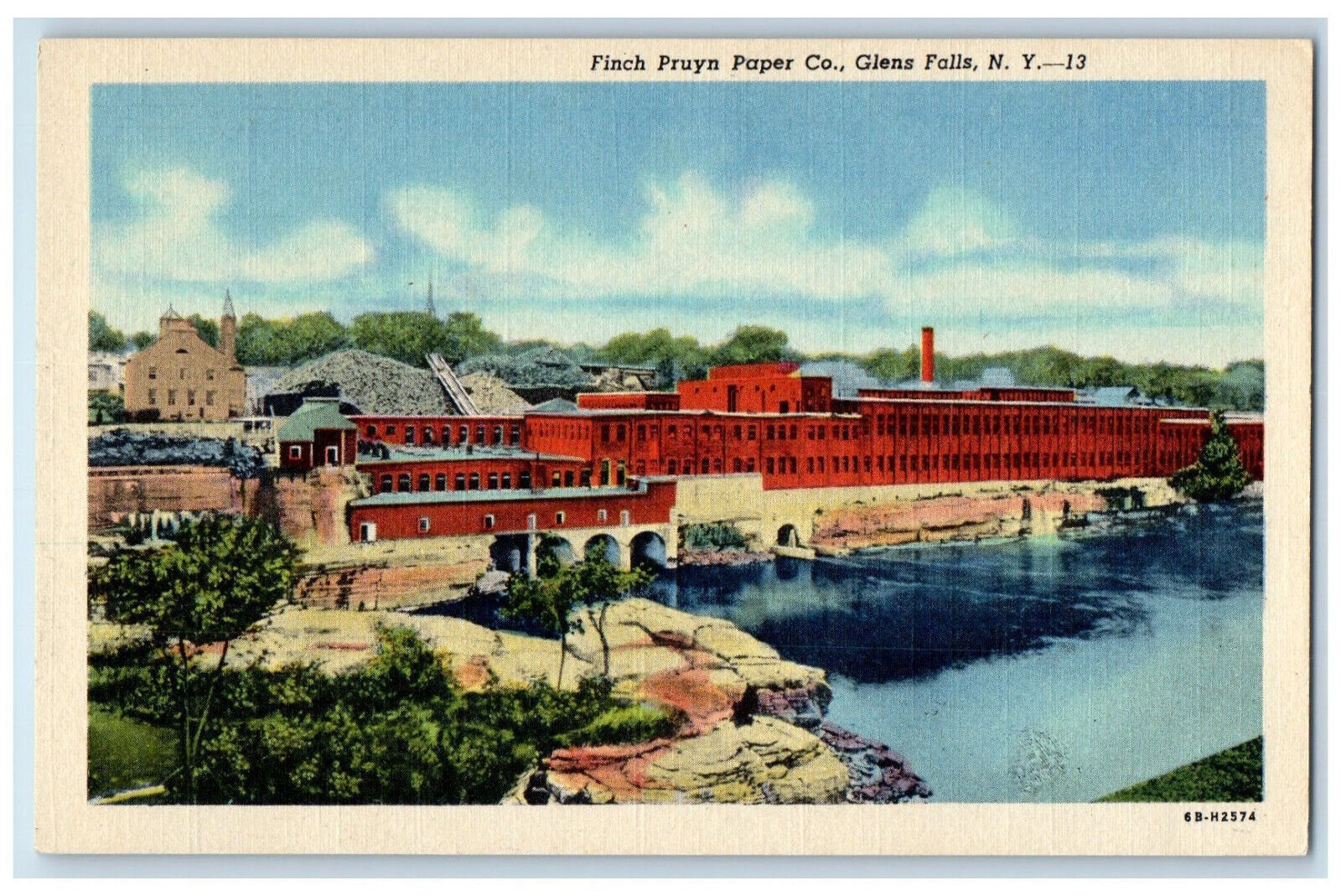 c1930's Finch Pruyn Paper Co. Glens Falls New York NY Vintage Postcard