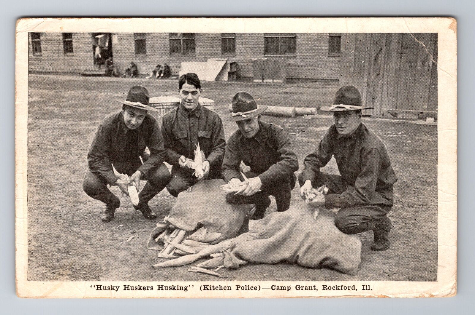 Rockford IL-Illinois, Kitchen Police, Camp Grant Antique Vintage c1918 Postcard