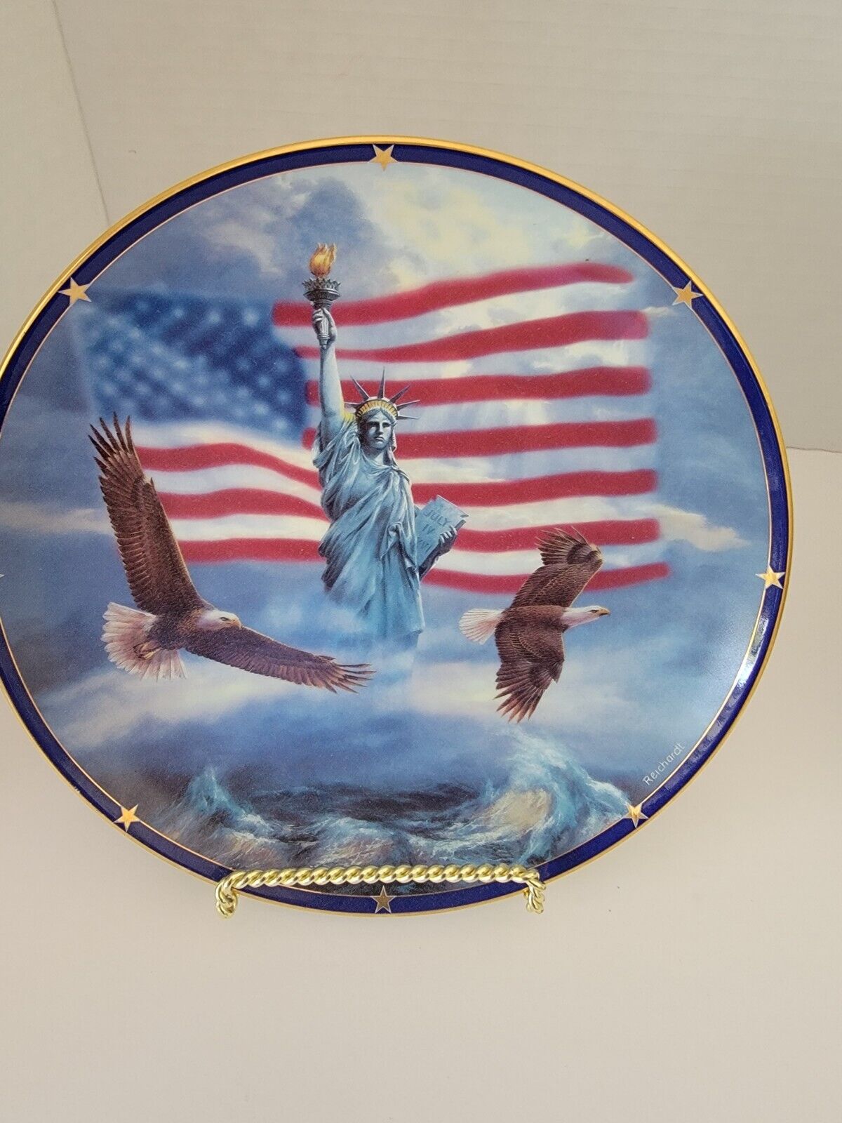 Danbury Mint America Stands Proud Collector’s Plate & God Bless America Plate