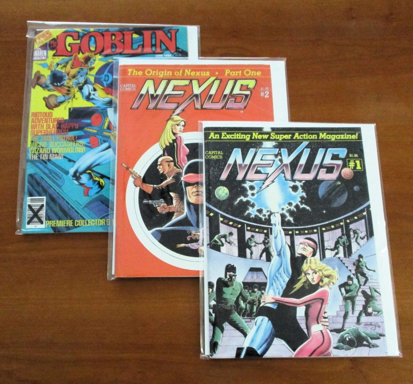 High Grade Lot of 3 Warren Comic Magazines Nexus Issues 1 &2 The Goblin #1