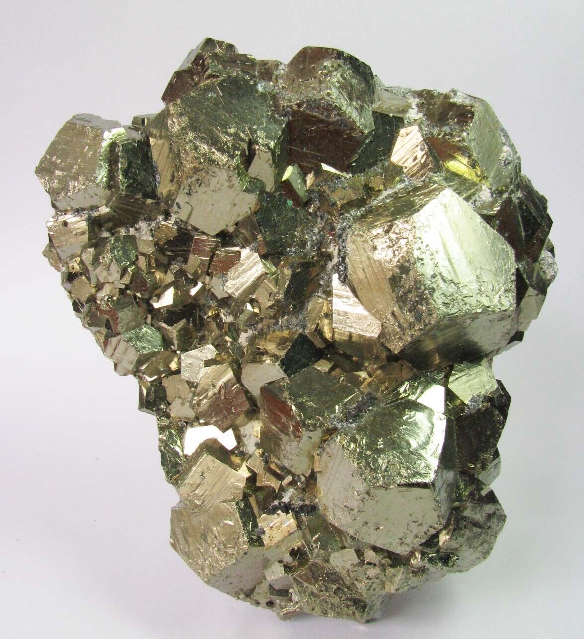 PYRITE BRILLIANT PENTADODECAHEDRAL CRYSTALS on MATRIX from PERU...GOOD CONDITION