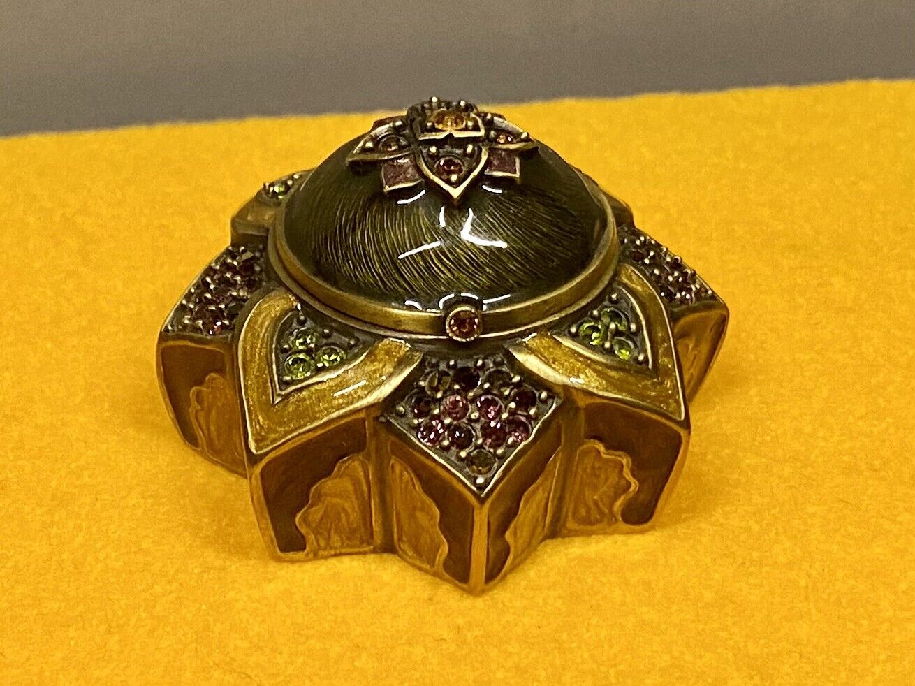 Jay Strongwater Lotus Star Roget Persia Collection Trinket Box Swarovski Crystal