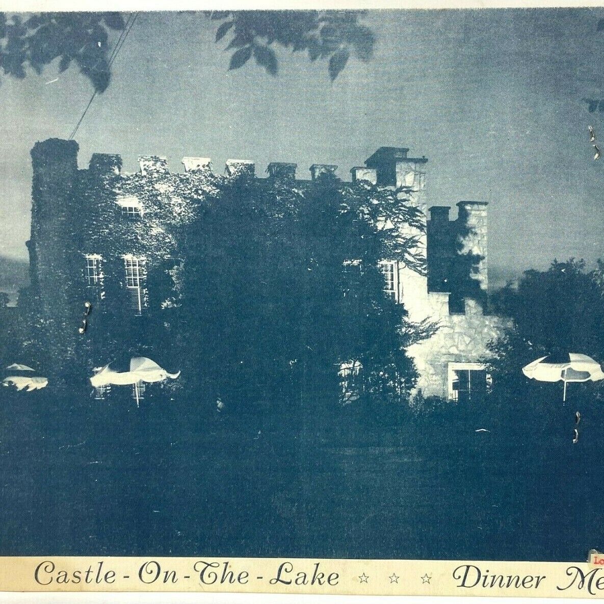 Vintage 1955 Castle On The Lake Restaurant Dinner Menu Lorain Ohio