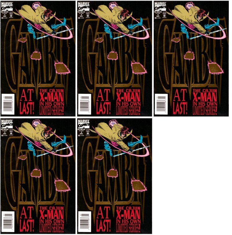 Gambit #1 Newsstand Cover (1993-1994) Marvel Comics - 5 Comics
