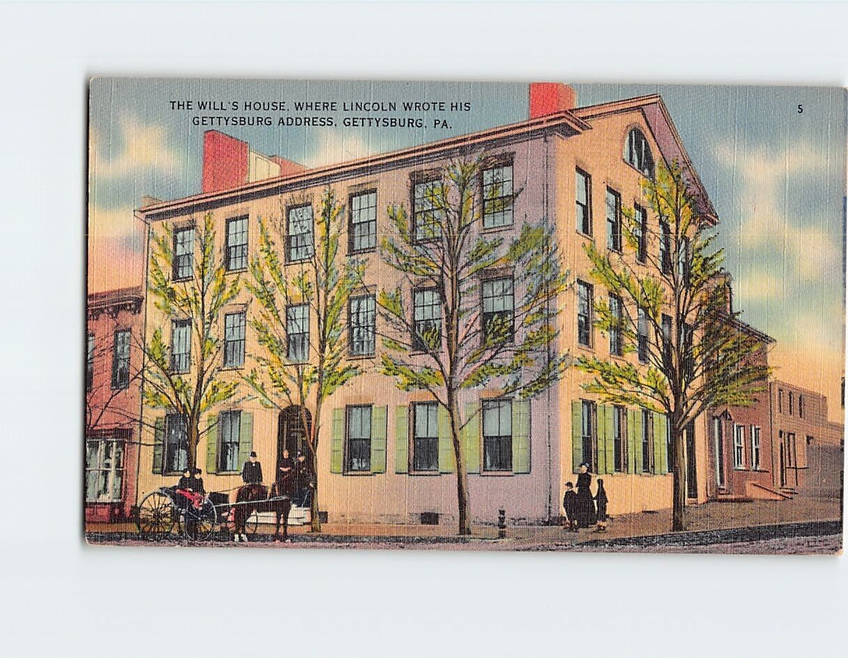 Postcard The Will's House Gettysburg Pennsylvania USA