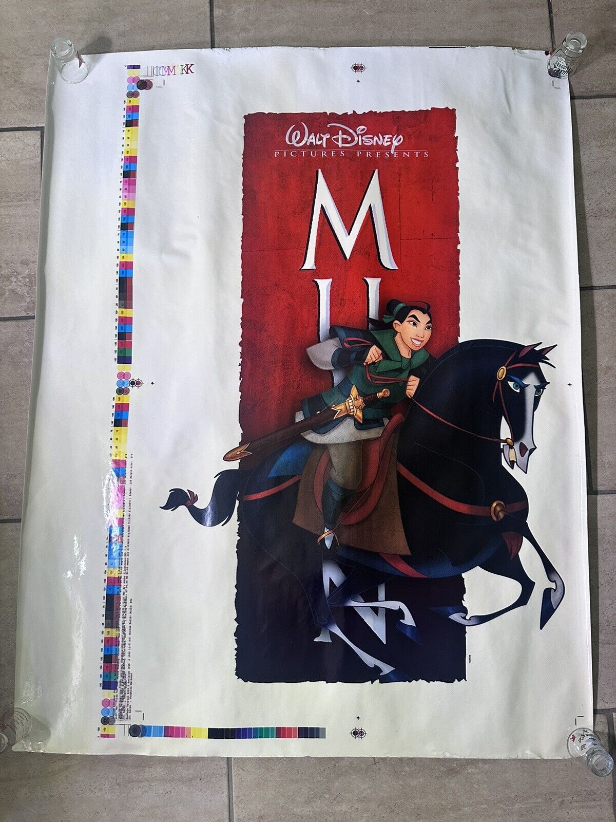 Rare Disney Mulan Color Proof Poster - Vivid, Authentic Disney Collectible 44.5\