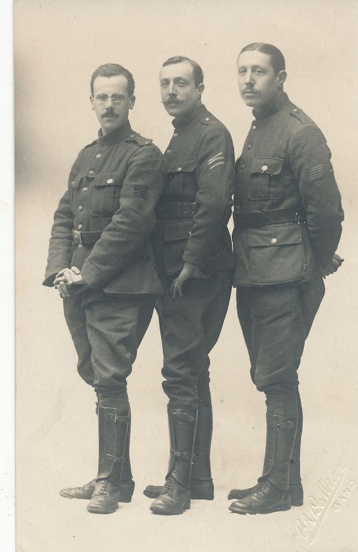 Three Soldiers Real Photo Postcard rppc - 1919