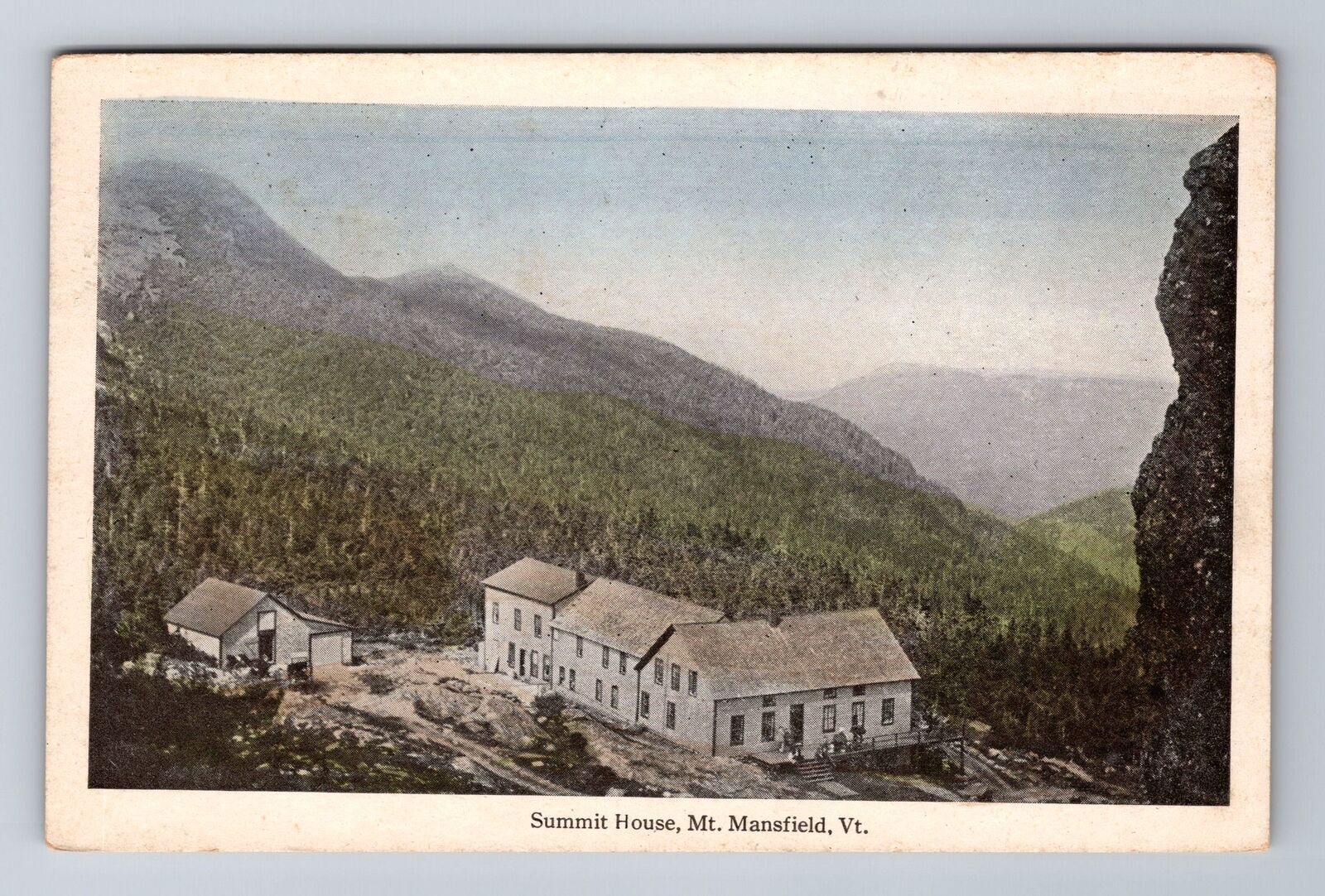 Mt Mansfield VT-Vermont, Summit House, Aerial, Antique Souvenir Vintage Postcard