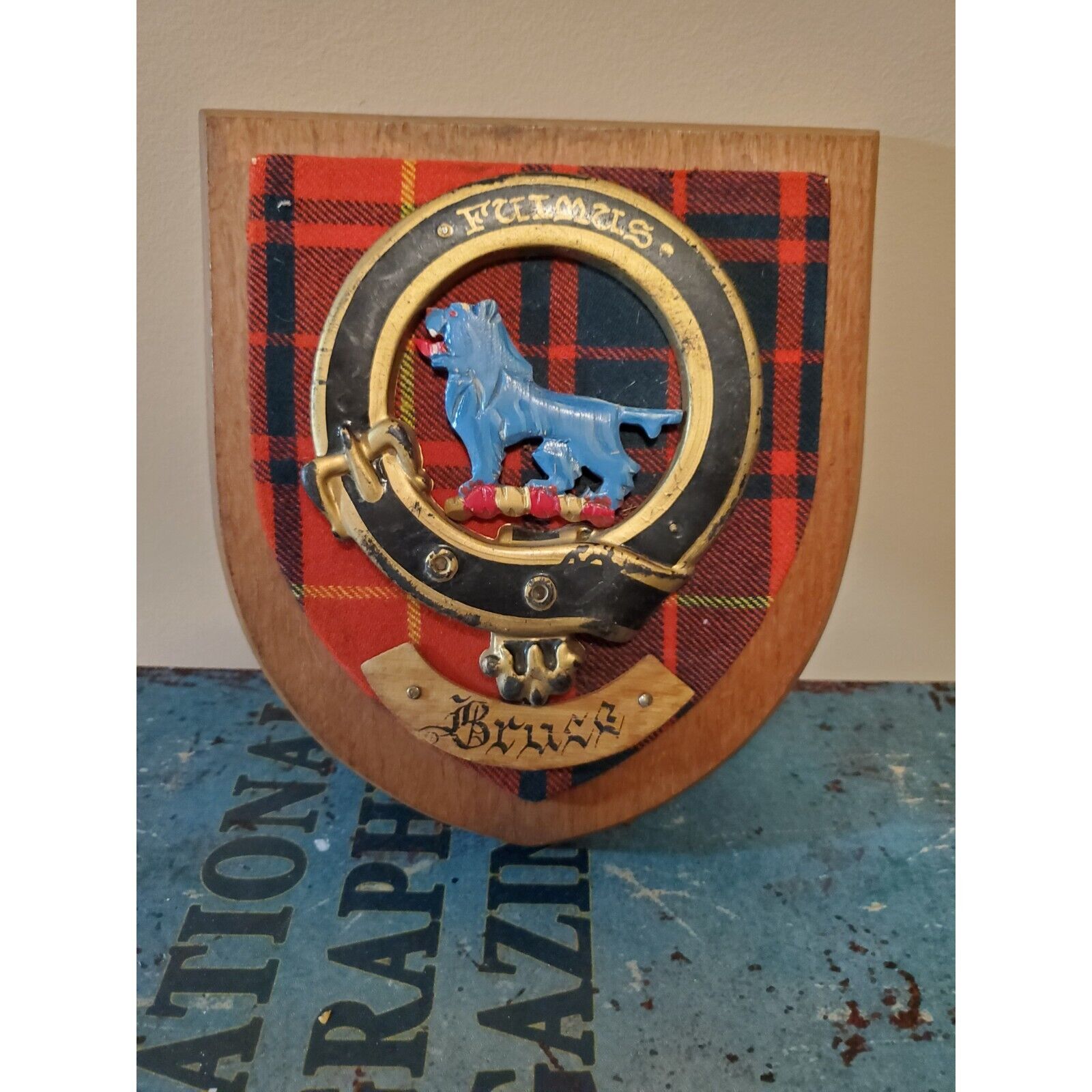 Vintage Bruce Scottish Tartan Clan Crest Coat of Arms