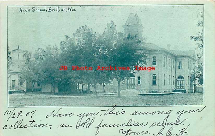 WI, Brillion, Wisconsin, High School Building, Exterior View, 1907 PM