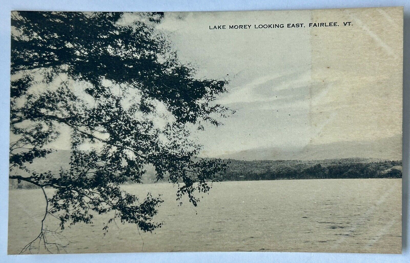 Lake Morey Looking East. Fairlee Vermont Vintage Postcard. VT