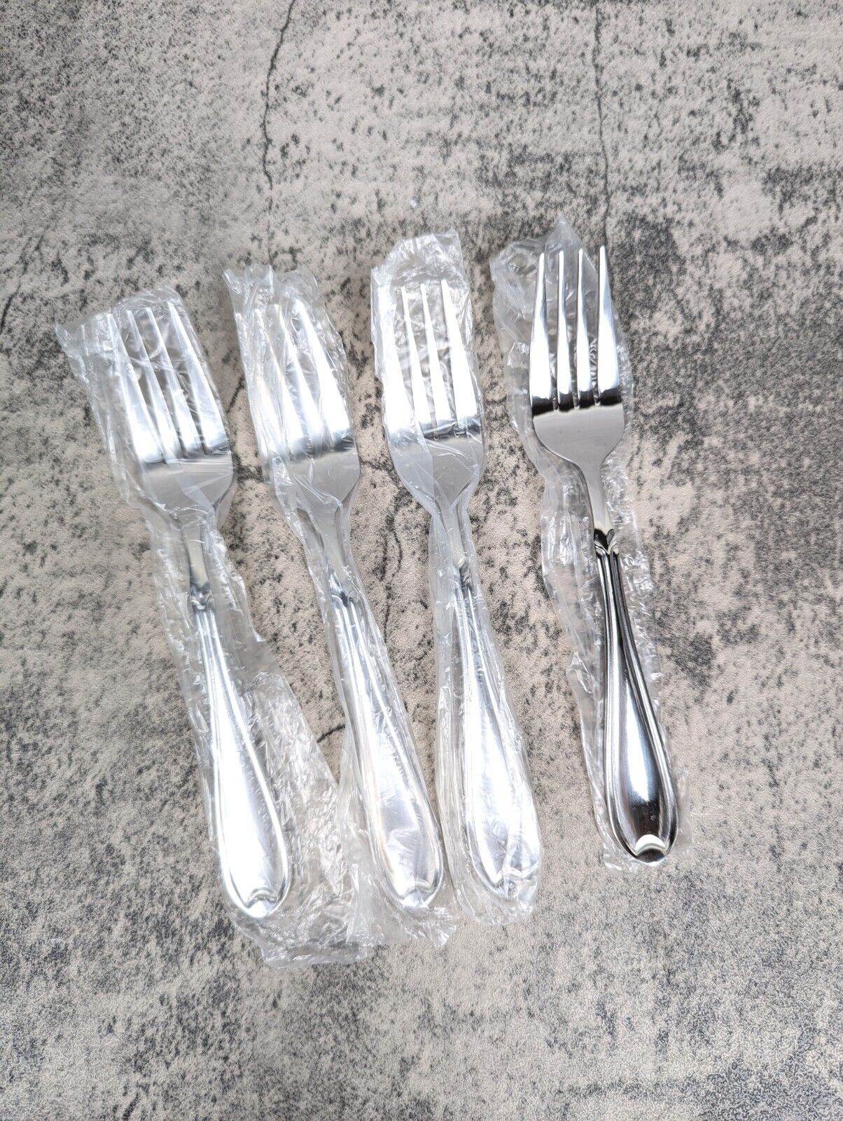 4x Salad Forks Pfaltzgraff Summerset Frost Stainless 18/0 Glossy 6-7/8