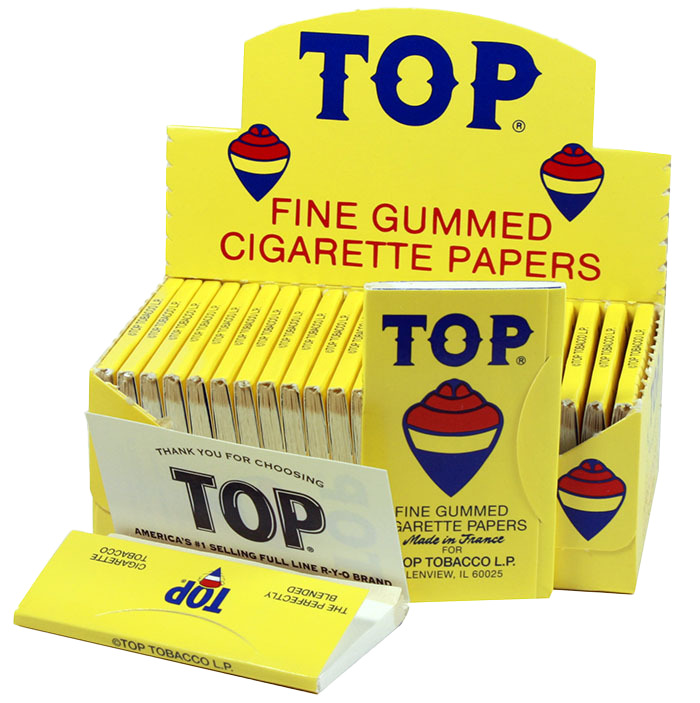 AUHTENTIC Top Fine Gummed Cigarette Rolling Papers 24 Booklets-100Leaves Each