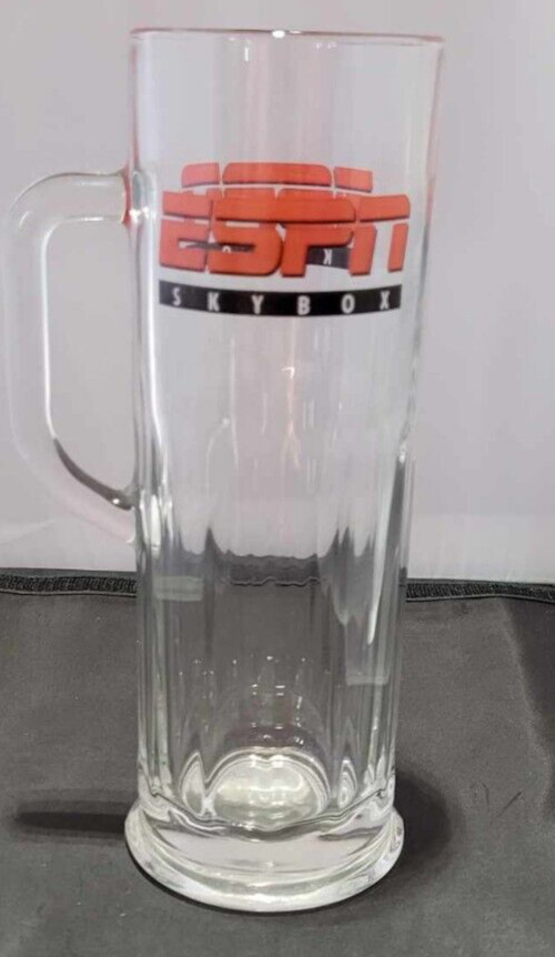 Vintage ESPN Skybox Tall 20 oz Beer Stein Mug Glass