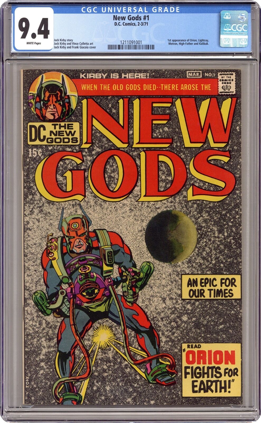 New Gods #1 CGC 9.4 1971 1211091001 1st app. Orion