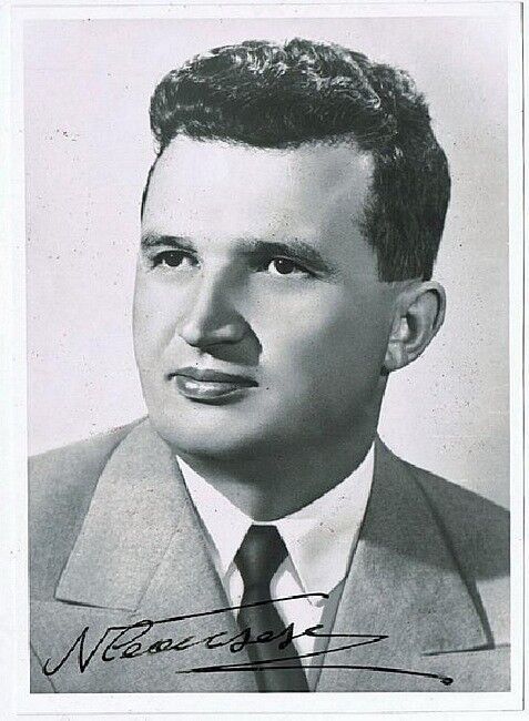 Nicolae Ceausescu Autograph on Portrait Photo. Romaninan Dictator. CoA