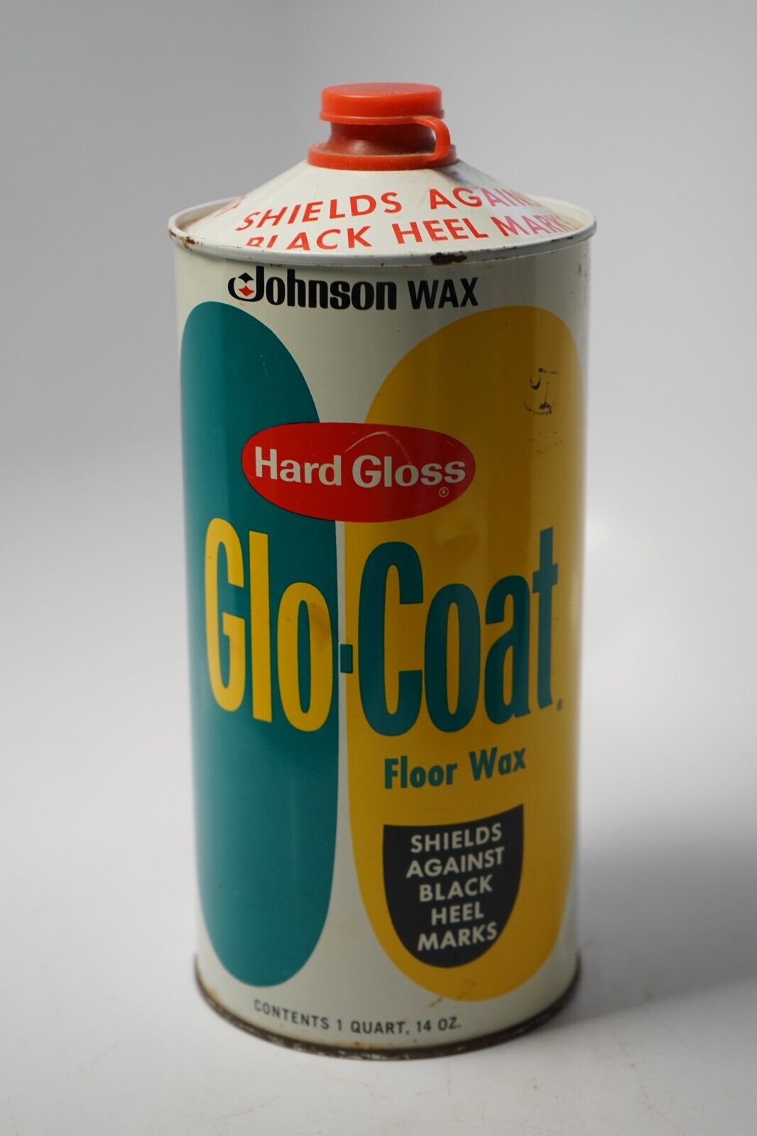 NEW VTG Johnson\'s Wax Giant size Hard Gloss Glo-Coat Floor Polish Can  Prop Full