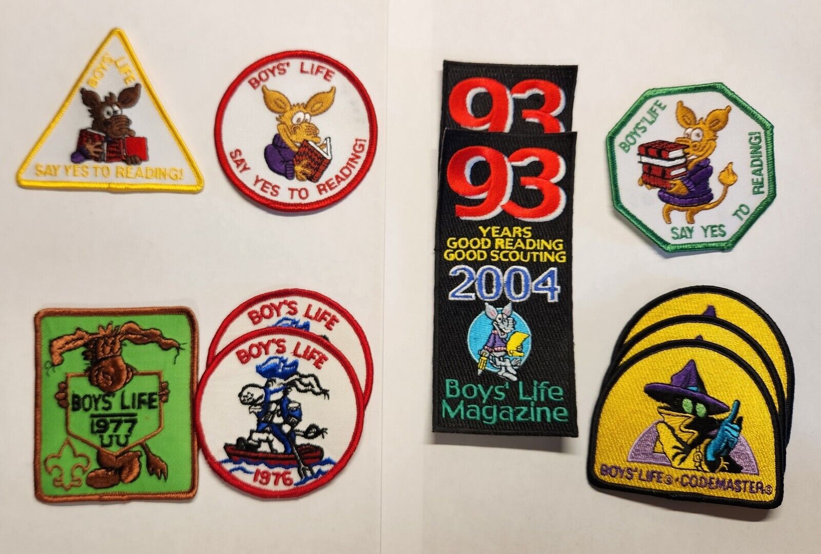 11) Boy's Life Magazine Patch Lot Vintage Reading Codemaster Scouts BSA Pedro A1