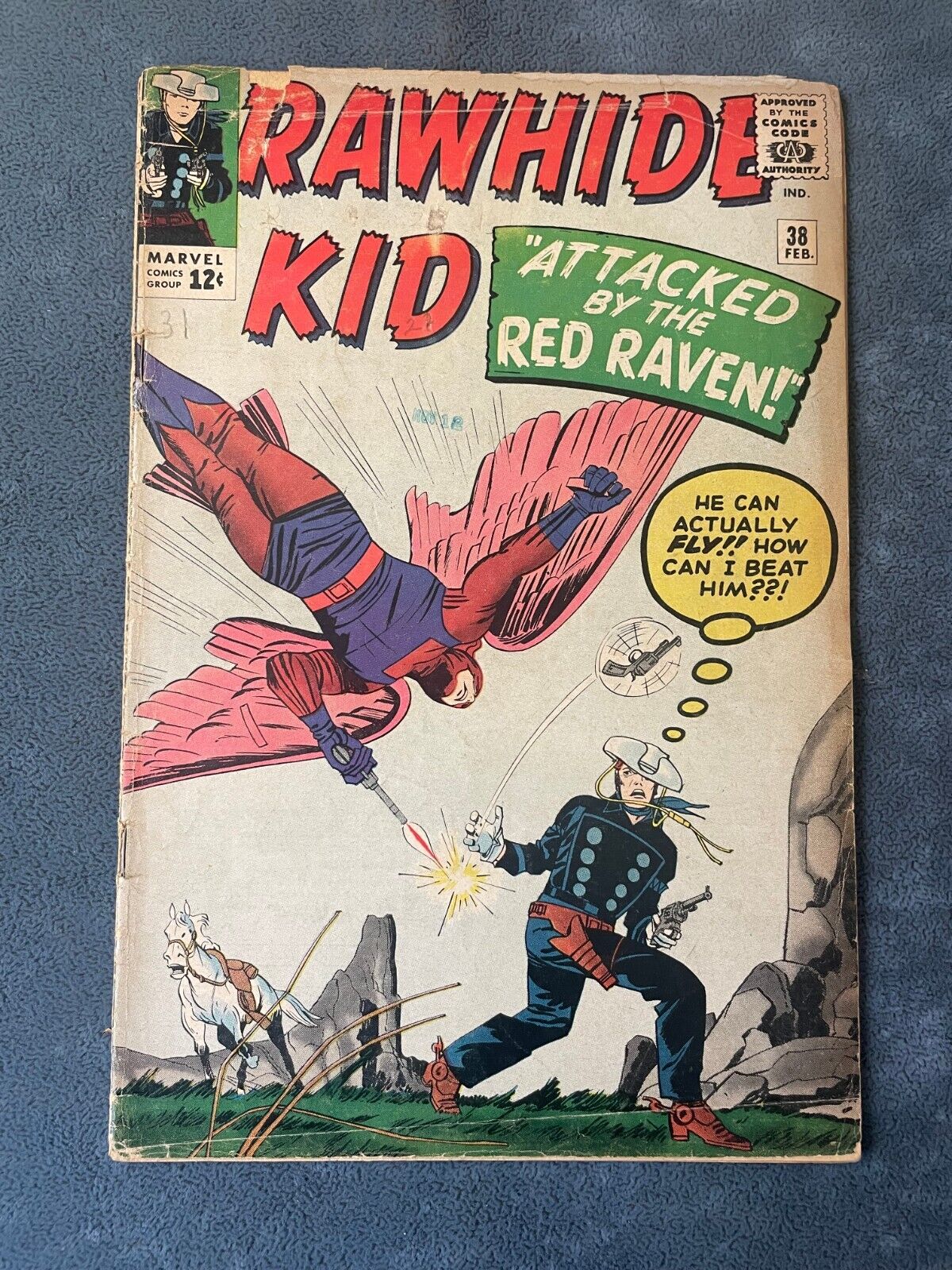 Rawhide Kid #38 1963 Marvel Comic Book Key Issue Red Raven Western Jack Kirby GD