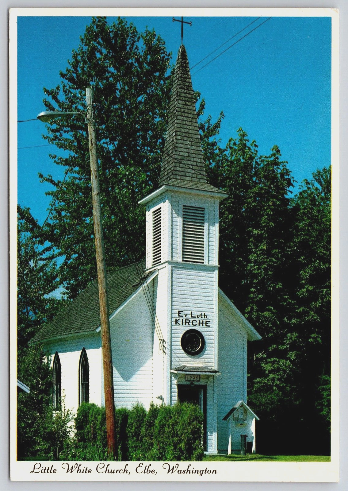 Little White Lutheran Church Elbe WA Pierce County Vintage 6x4 Postcard B22