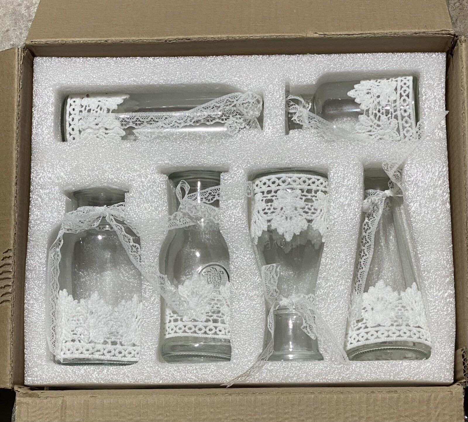 Glass Bid Vases Set Of 6