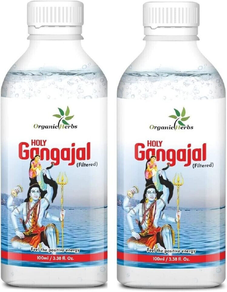 Pure Ganga Jal Holy Ganges Water Hindu Religous Holy Water /Amrit -100 ml Pack-2