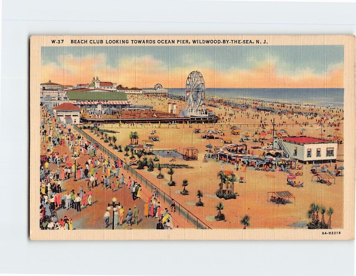 Postcard Beach Club Looking Towards Ocean Pier Wildwood-by-the-Sea New Jersey