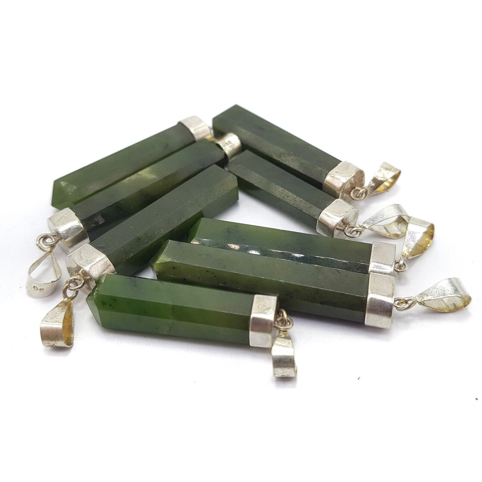 8 Pieces Best Quality Transparent Nephrite Jade Pendants
