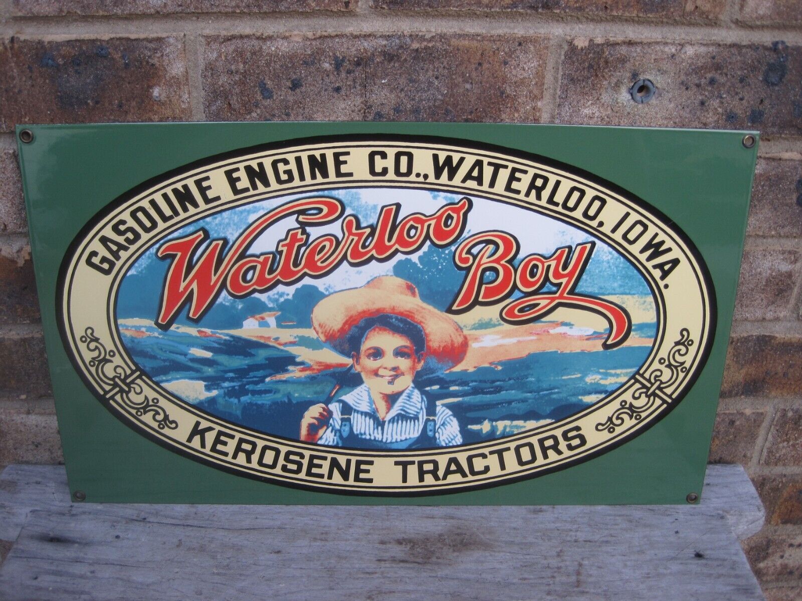 John Deere Waterloo Boy Kerosene Tractors Porcelain Enamel Sign Ande Rooney