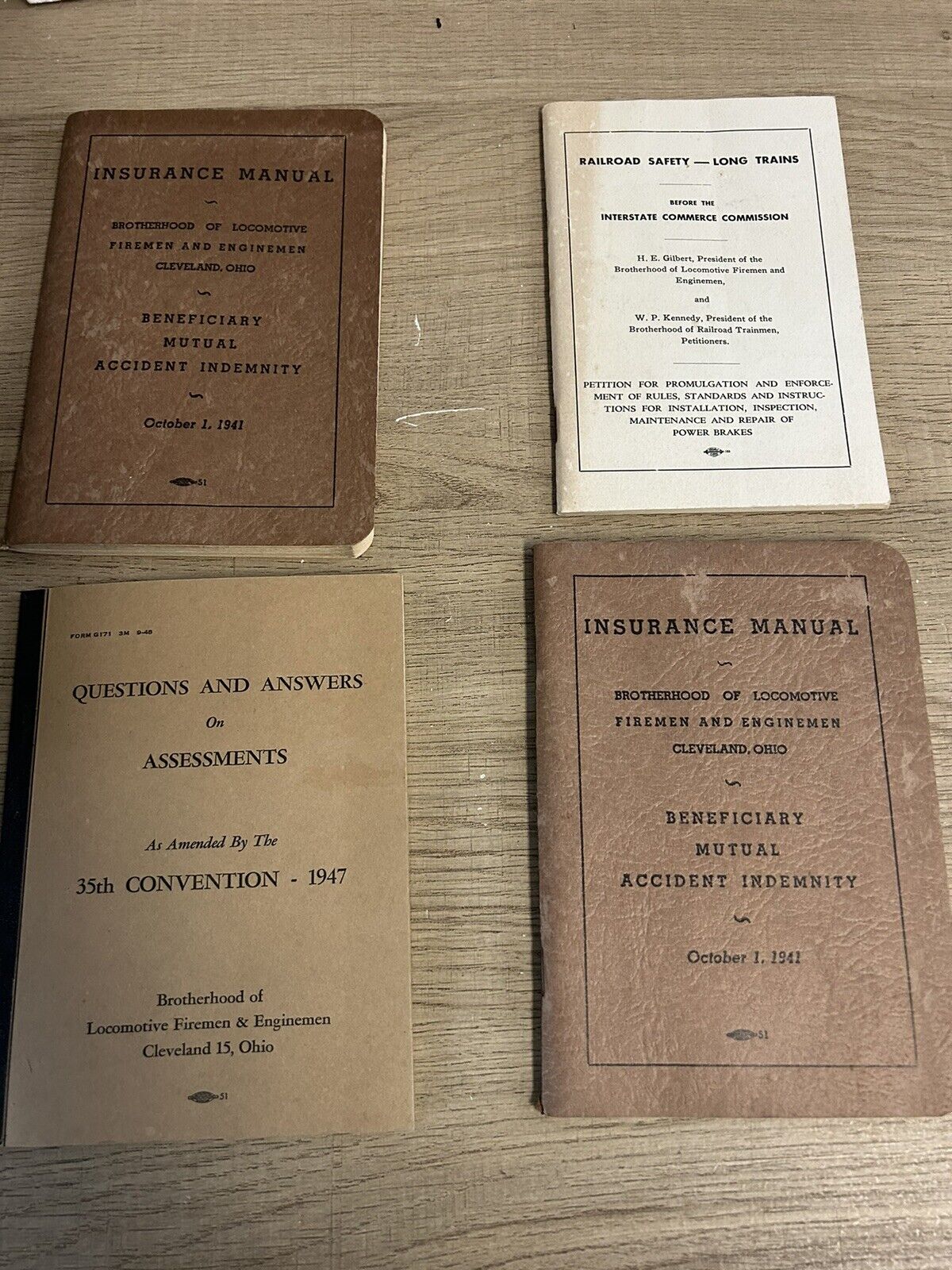 Lot 4 vtg Railroad pocket books Union Brotherhood Locomotive Firemen/Engineers
