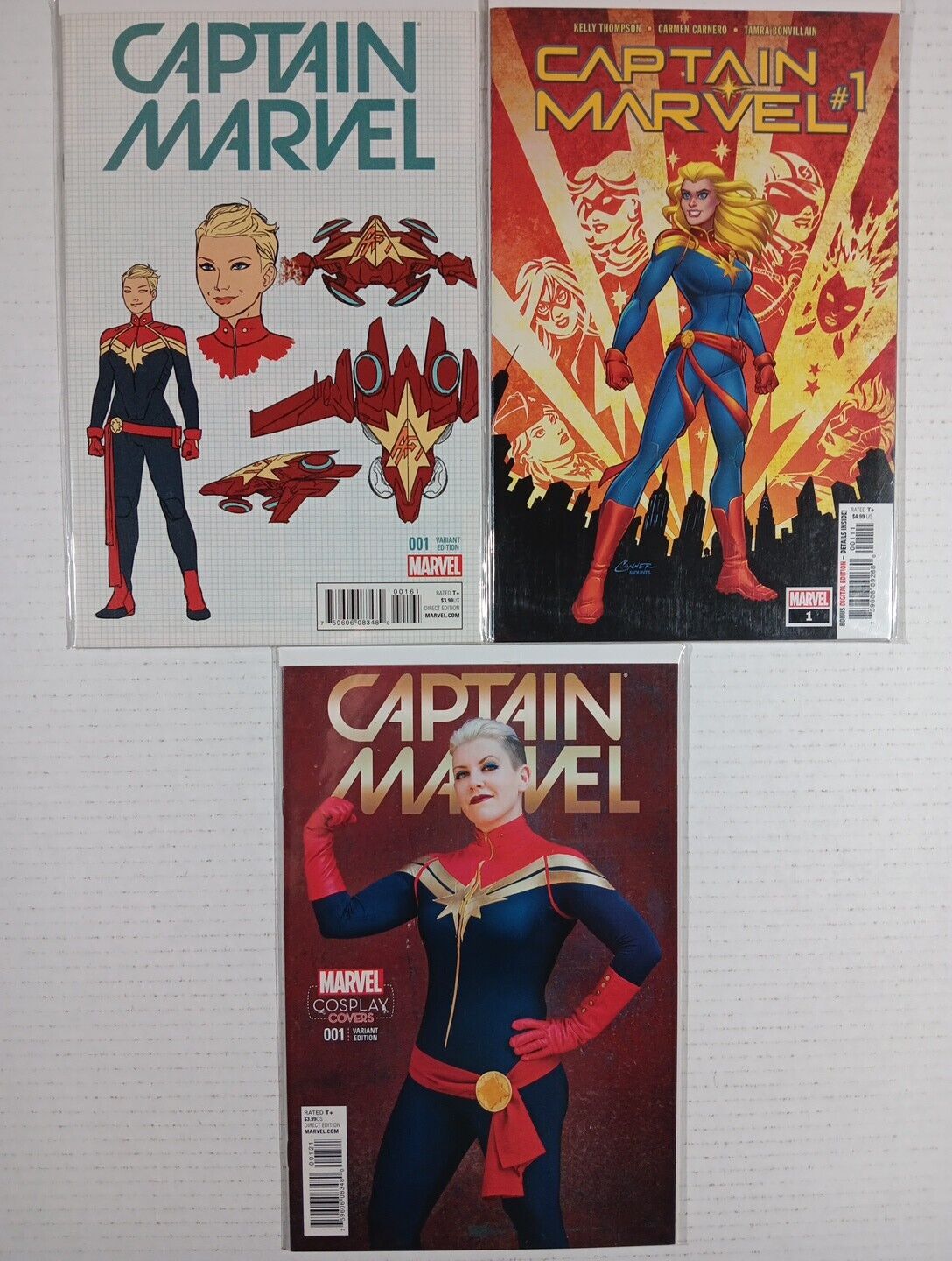 Captain Marvel 1 Variant Cover Comic Book Lot