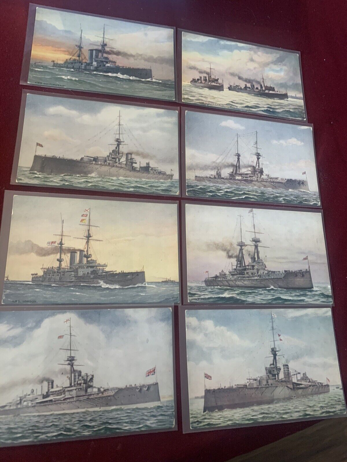 Destroyers HMS Tuck Postcards Unposted Conqueror  St Vincent Hercules London