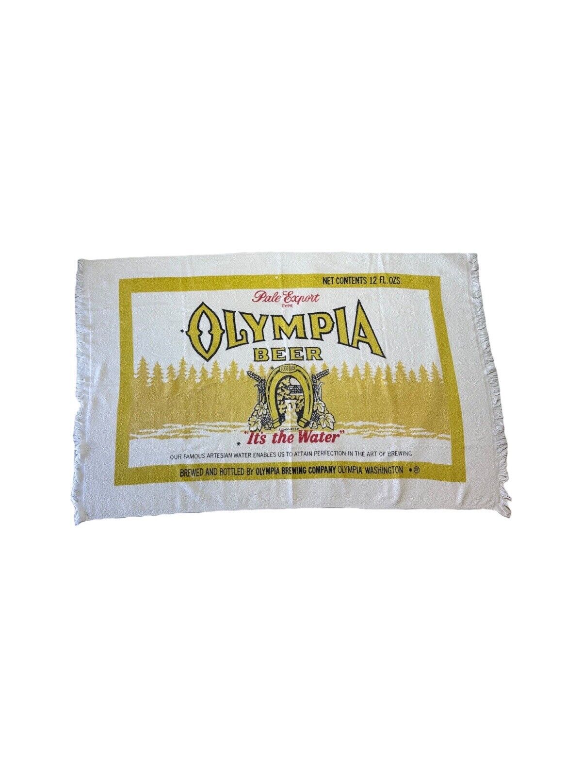 Vintage Olympia Beer Its the Water Beach Towel