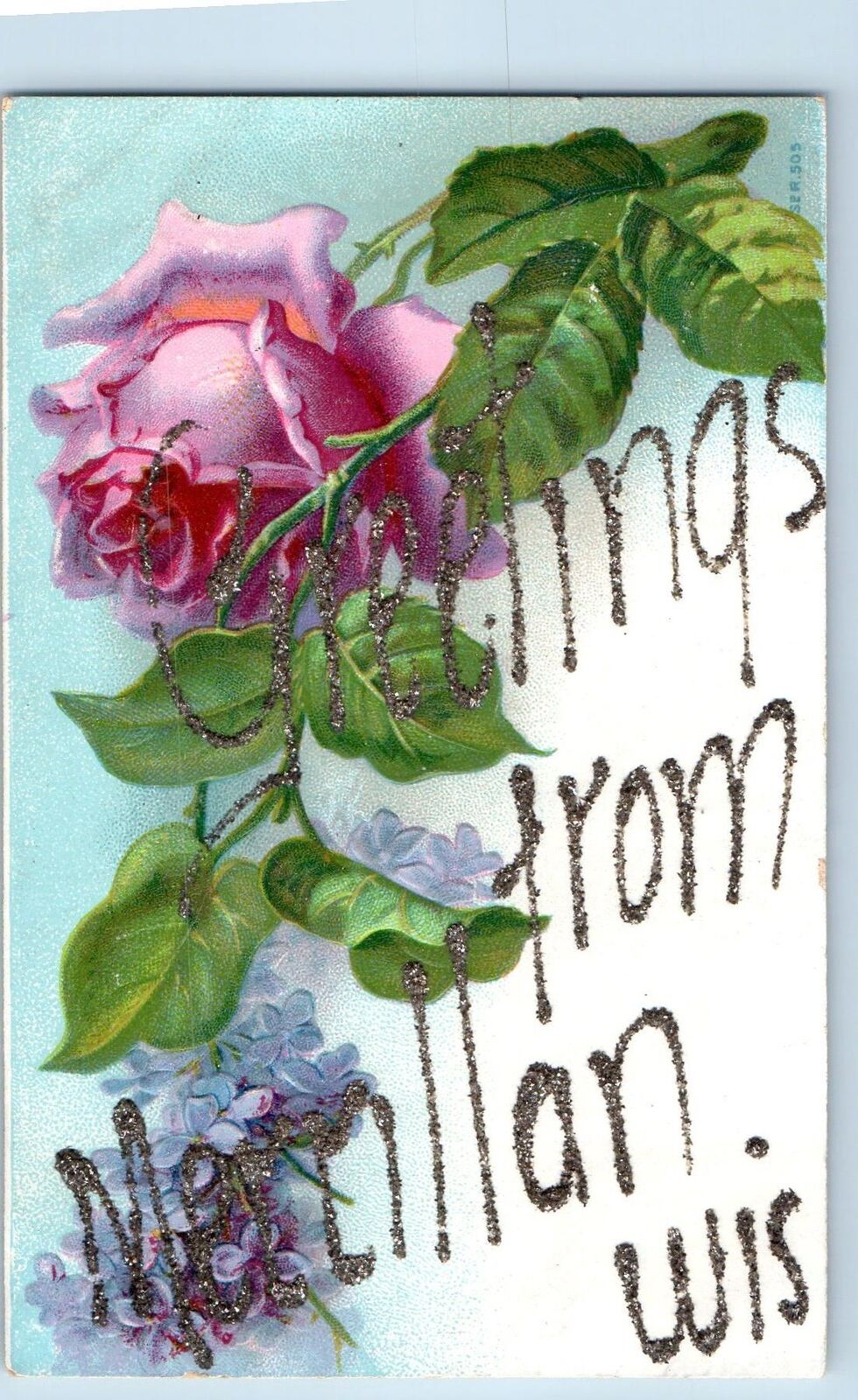 c1950's Greetings From Merrillan Rose Glitters Wisconsin Correspondence Postcard