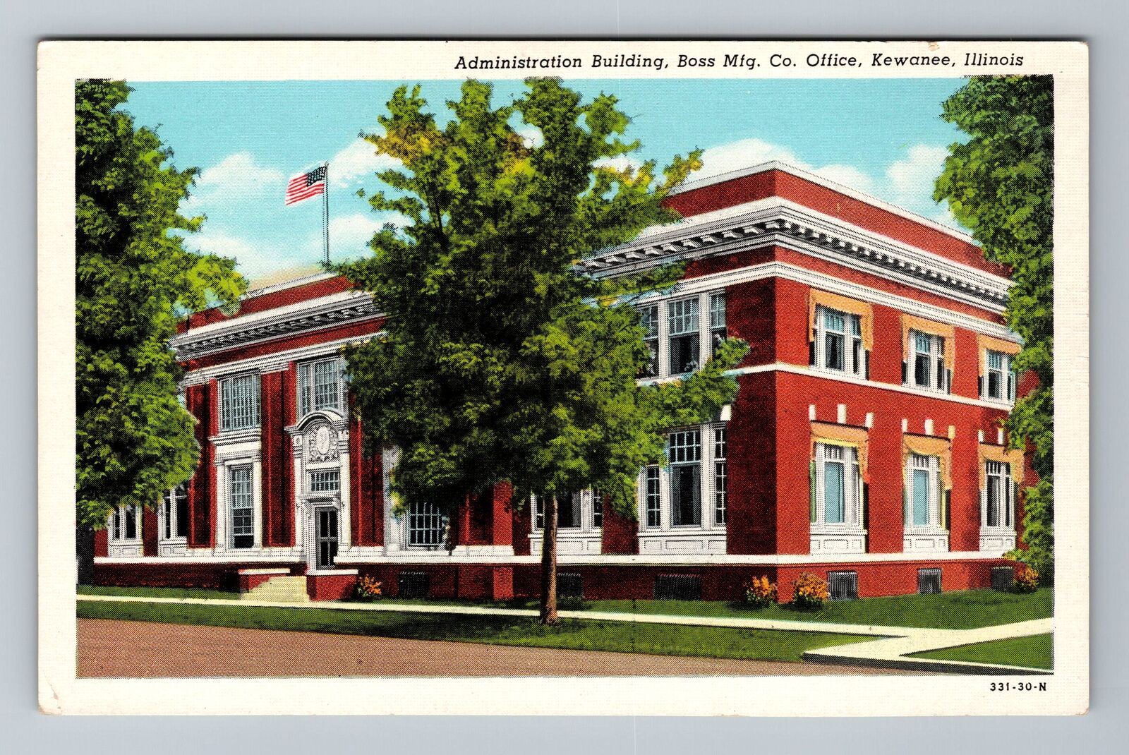 Kewanee IL-Illinois, Administration Building, Vintage Postcard