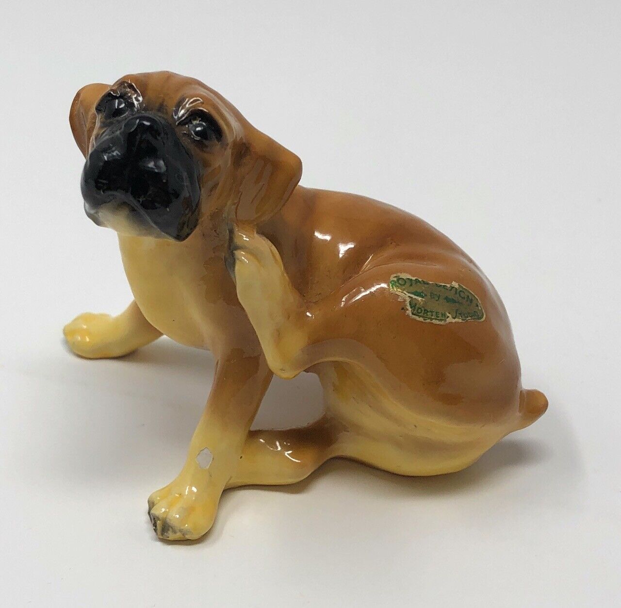 Royal Design Morten's Studio BOXER Dog Figurine Figure Sitting Scratching