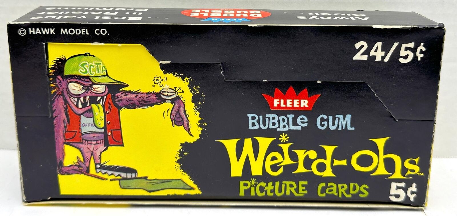 1965 Fleer Weird-ohs Baseball Vintage Wax Trading Card Box Full 24 Packs
