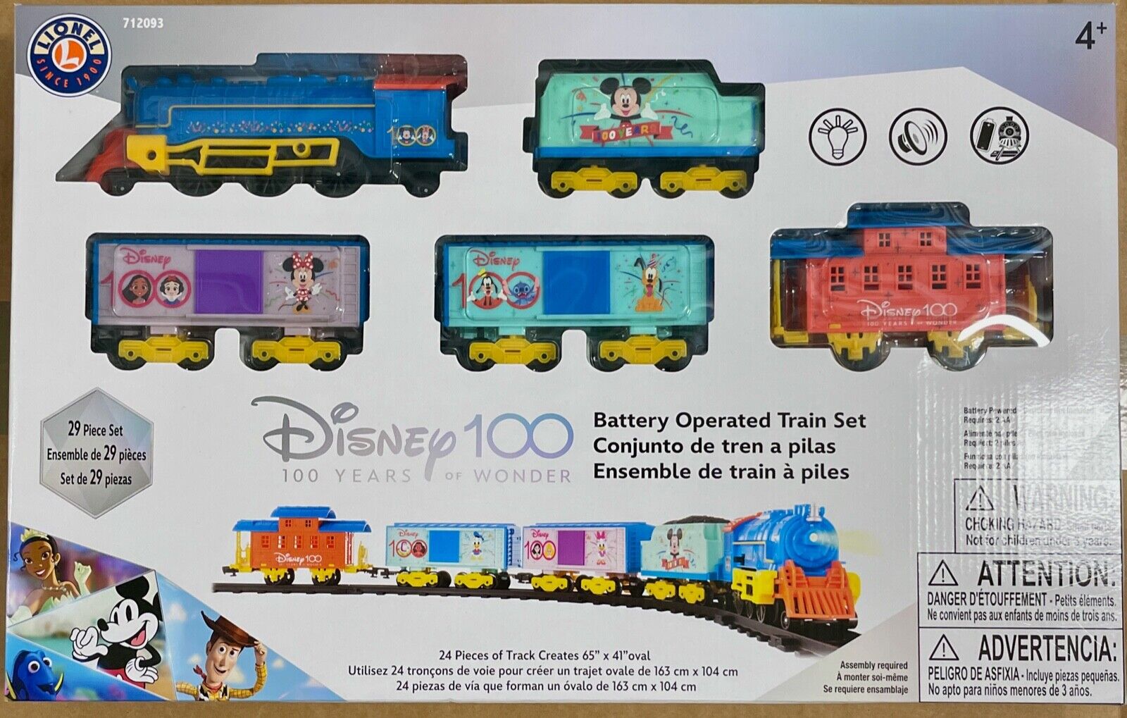Disney 100 Years of Wonder Lionel Trains Battery Operated Ready-To-Play Set NEW