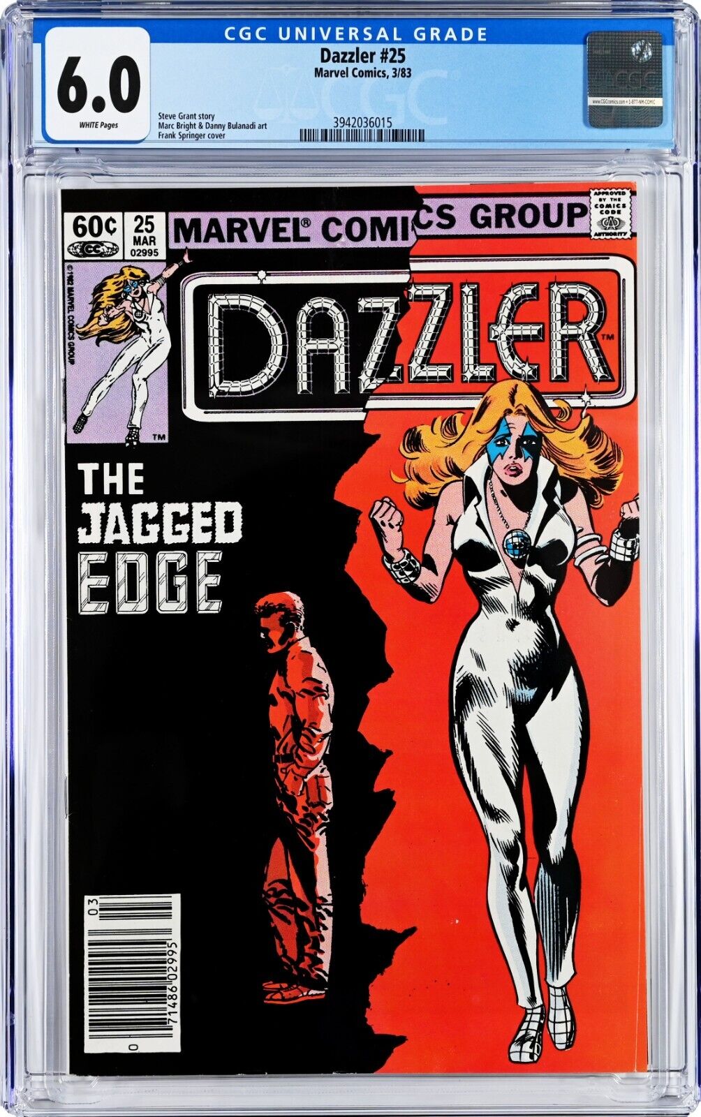 Dazzler #25 CGC 6.0 (Mar 1983, Marvel) Steve Grant Story, Frank Springer Cover